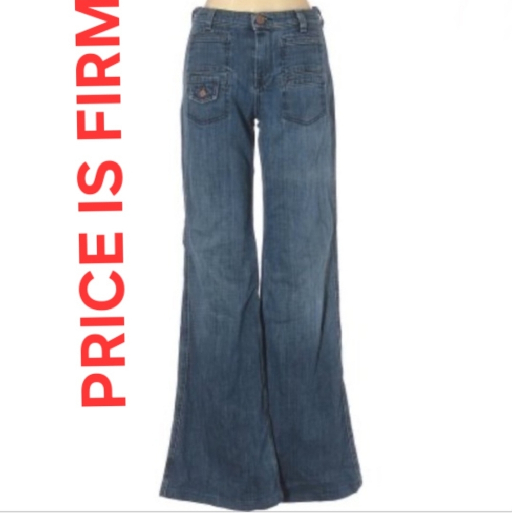 7 For All Mankind Wide Leg Bell Bottom Jeans Size 27